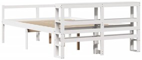 Cama para idosos com cabeceira 135x190 cm pinho maciço branco