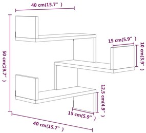 Estante canto 2pcs 40x40x50cm derivados madeira cinzento sonoma