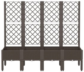 Vaso/floreira de jardim c/ treliça 160x40x142 cm PP castanho