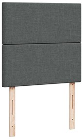 Cama otomana com colchão &amp; LEDs 90x200cm tecido cinzento escuro