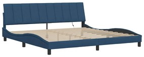 Estrutura de cama sem colchão 200x200 cm tecido azul