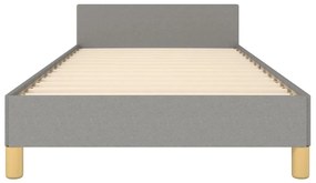 Estrutura de cama sem colchão 100x200 cm tecido cinzento-claro