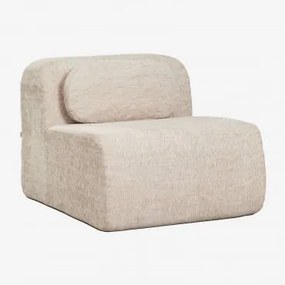 Módulo Central Para Sofá Modular Em Chenille Embalado A Vácuo Mérida Chenille Grossa Bege Tapioca - Sklum