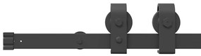 Kit de ferragens para porta deslizante 200 cm aço preto