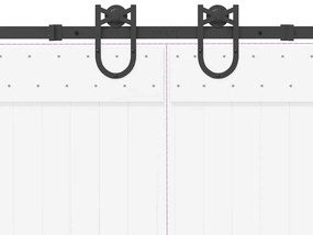 Kit de ferragens para porta deslizante 400 cm aço preto