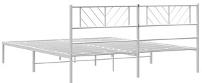 Estrutura de cama com cabeceira 183x213 cm metal branco