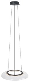Candeeiro suspenso de design preto e transparente com 3 níveis de regulação - Scacrylic