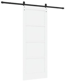 Porta Deslizante vidaXL com Conjunto de Ferragens Branca 83x211 cm Mad