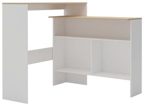 Conjunto de 2 Mesas de Bar Hanise Modulares - Branco/Carvalho - Design