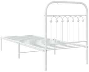 Estrutura de cama com cabeceira 80x200 cm metal branco