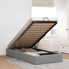 vidaXL Estrutura de cama otomana sem colchão 90x200 cm cinzento claro