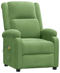 Poltrona de massagens elétrica veludo verde-claro