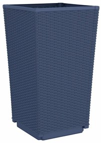 Vasos/floreiras 4 pcs 32,5x32,5x57 cm PP cinzento azul