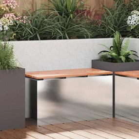 vidaXL Banco de jardim Prateado 80 x 40 x 43 cm Aço inoxidável