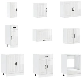 14 peças armário de cozinha conjunto Lucca brilho branco