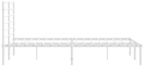 Estrutura de Cama com Cabeceira Lordy em Metal Branco - 120x190 cm - D