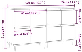 Aparador Eloa de 120cm - Branco Brilhante - Design Moderno