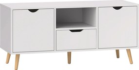 HOMCOM Móvel de TV com Gaveta para Televisores de até 50 Polegadas Aparador de Sala de Estar 110x40x50 cm Branco | Aosom Portugal