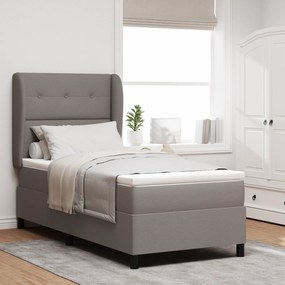 Camas Box Spring com Colchão vidaXL Taupe 90x190 cm em Tecido