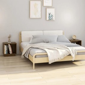 vidaXL Mesas de cabeceira 2 pcs 40x30x40 cm pinho maciço castanho mel