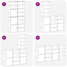 Móveis de apoio 4 pcs ODDA 40x24x79 cm pinho de madeira maciça