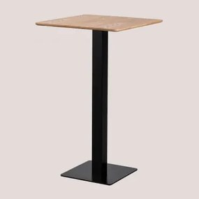 Mesa Alta De Bar Quadrada Em Chapa De Freixo Espresso Preto & ↔︎ 60 Cm - Sklum