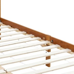 Estrutura de cama com toldo 120x200cm pinho maciço castanho mel