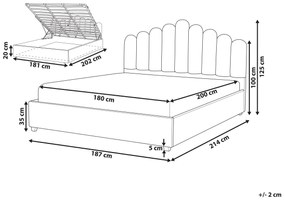 Cama de casal com arrumação em veludo rosa pastel 180 x 200 cm VINCENNES Beliani