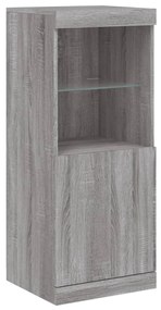 Aparador com luzes LED 41x37x100 cm cinzento sonoma