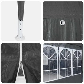Tenda de Festa com 10 Lados Antracite - 6x4 m PE
