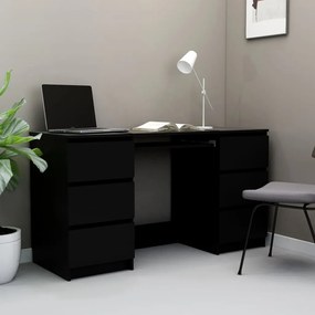 800811 vidaXL Secretária 140x50x77 cm contraplacado preto