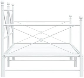 Cama de dia com gavetão sem colchão 100x200 cm aço branco