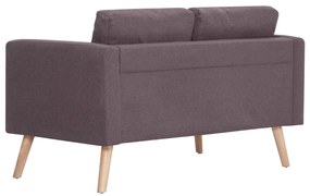 2 pcs conjunto de sofás tecido cinzento-acastanhado
