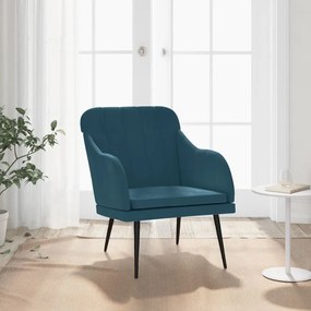 Cadeira com apoio de braços 63x76x80 cm veludo azul