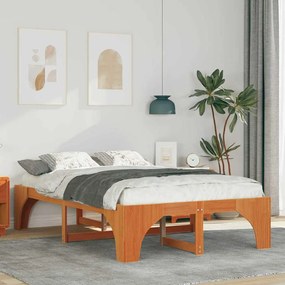 Estrutura de cama de chão Castanho 140 x 190 cm