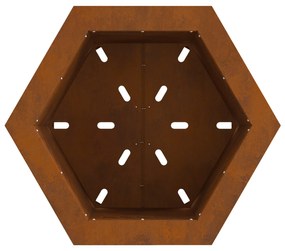 Fogo Sem Fumaça Hexagonal 48x48x51 cm Aço Envelhecido