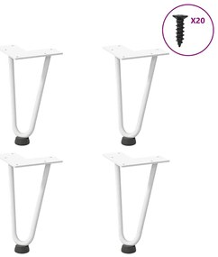 Pernas de grampo para mesa de centro 4 peças, branco, 20 cm, aço maciç