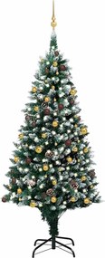 vidaXL Árvore Natal artificial com LEDs e bolas e pinhas 240 cm