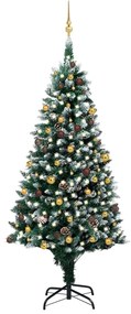 vidaXL Árvore Natal artificial pré-iluminada c/ bolas e pinhas 240 cm