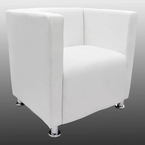Poltrona Cube Couro Sintético Branco