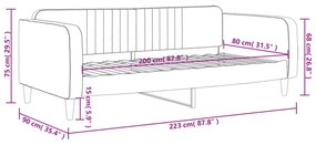 Sofá-cama 80x200 cm veludo cinzento-claro