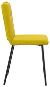 Cadeiras de jantar 2 pcs veludo amarelo