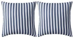 Almofadas para exterior 2 pcs 45x45 cm riscas azul-marinho