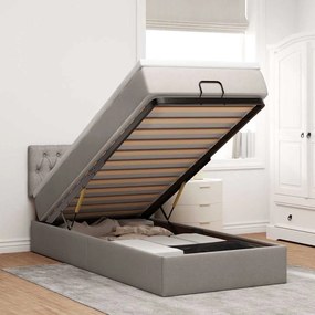 vidaXL Estrutura de cama otomana com colchão tecido cinzento 80x200cm