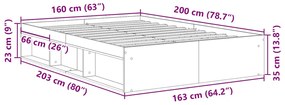 Estrutura de cama 160x200 cm branco