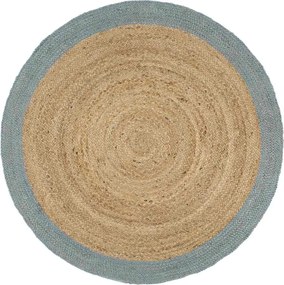 vidaXL Tapete artesanal em juta com rebordo verde azeitona 240 cm