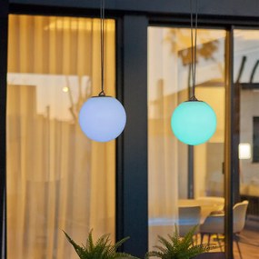 CANDEEIRO SUSPENSO NORAI LUZ LED RGB + BATERIA RECARREGÁVEL HOTEL, CASA, JARDIM, RESTAURANTE, BAR CINZENTO
