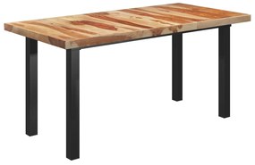 Mesa de jantar com pernas em I 160x80x77 cm sheesham maciça