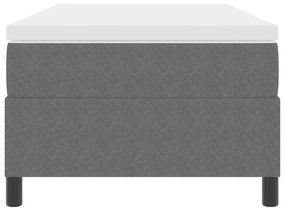 Cama Box Spring com Colchão Cinza Claro 80x200 cm Tecido em Veludo Cot