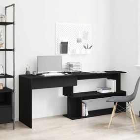 Mesa vidaXL Preta Carvalho 200x50x76 cm Madeira engenheirada